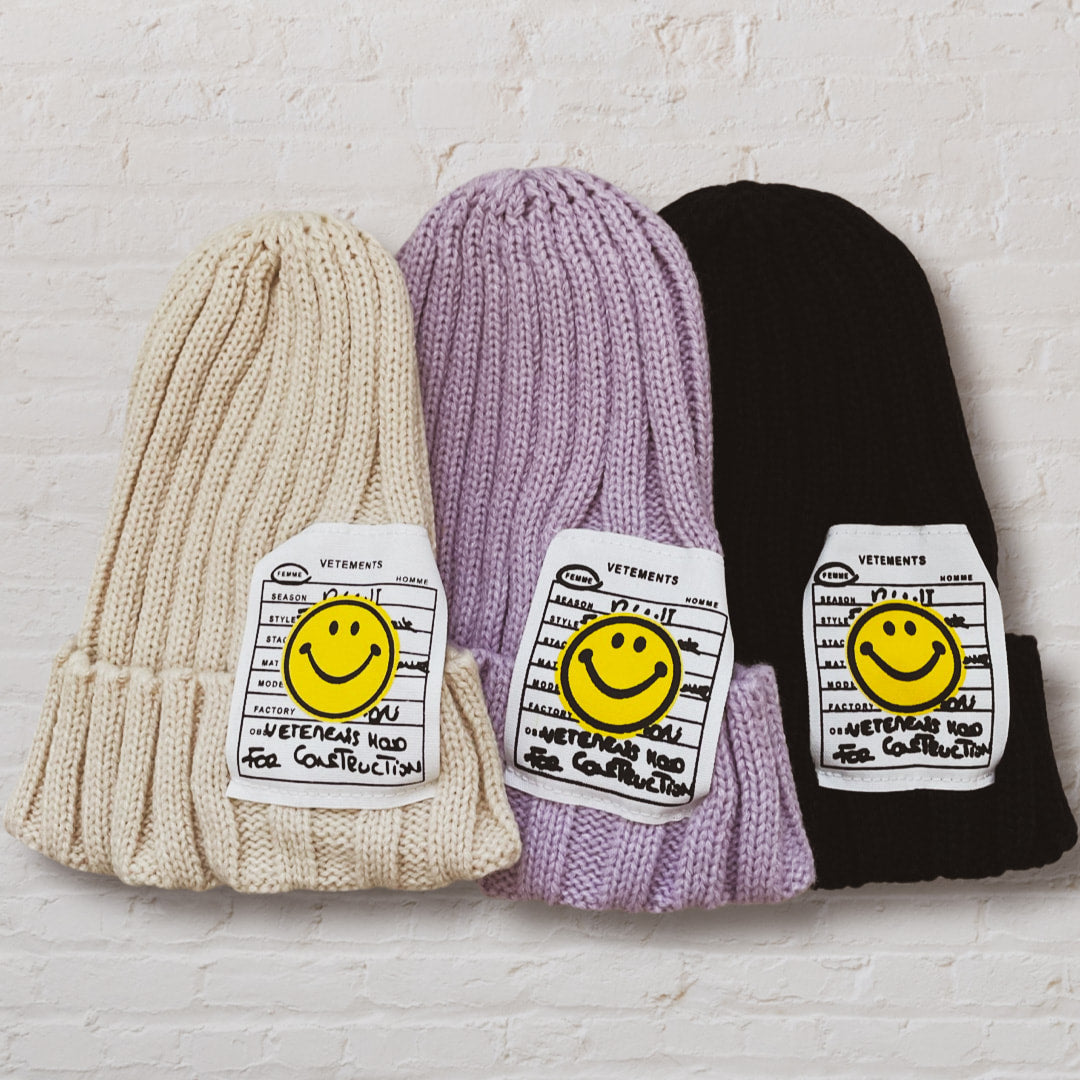 Happy Face stamp beanie